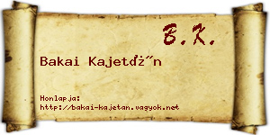 Bakai Kajetán névjegykártya